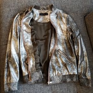 ⚡ZARA Metallic Bomber Jacket Size S⚡